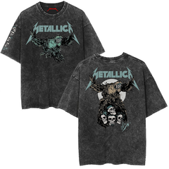 Metallica Eagle and Skulls Vintage-Wash Graphic T-Shirt