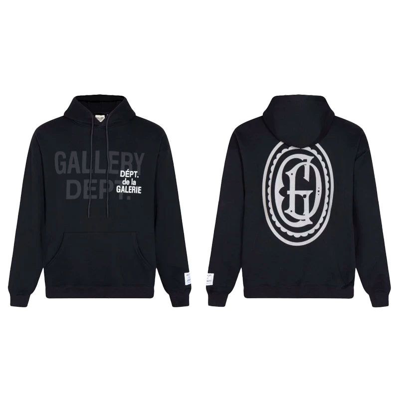 Gallery Dept. "GD Multi Logo" Hoodie – Black Oversized Streetwear