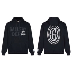 Gallery Dept. "GD Multi Logo" Hoodie – Black Oversized Streetwear