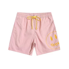 Drew House Smiley Face Swim Shorts, Light Pink