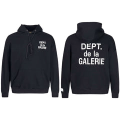 Gallery Dept Dept de la Galerie Black Hoodie White Print