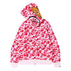 BAPE ABC Camo Shark Full Zip Hoodie 'Pink'