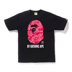 BAPE Fire Camo By Bathing Tee Black Red