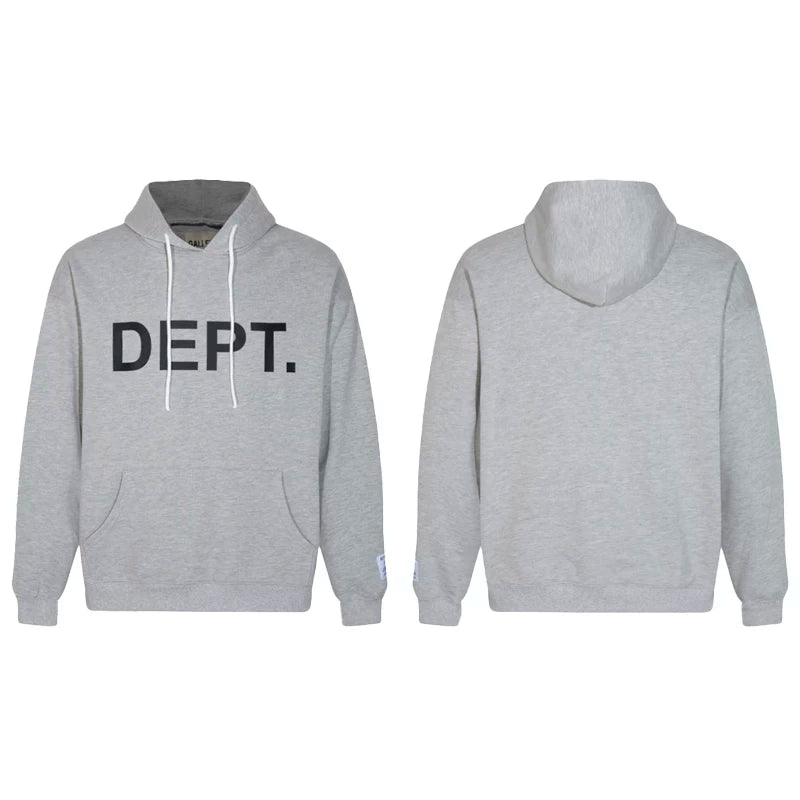 Gallery Dept. Grey Hoodie – Classic “DEPT.” Black Print