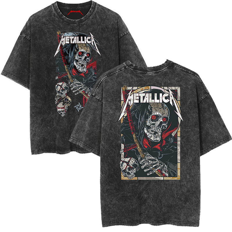 Metallica Grim Reaper Graphic Vintage-Wash T-Shirt