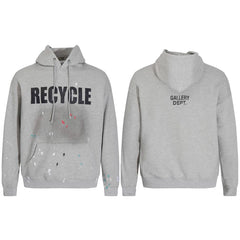 Gallery Dept RECYCLE Print Grey Hoodie