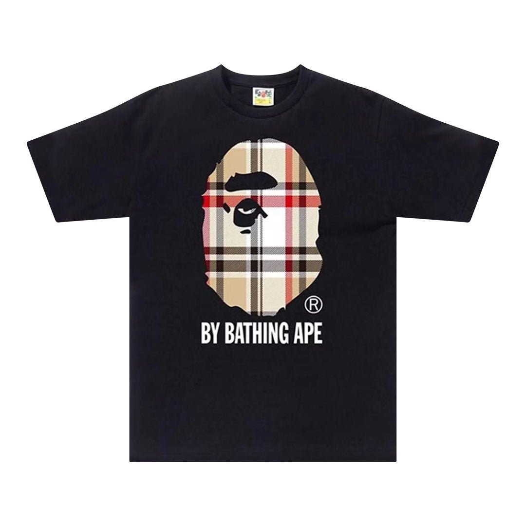 BAPE A Bathing Ape Check by Bathing Tee Black/Beige