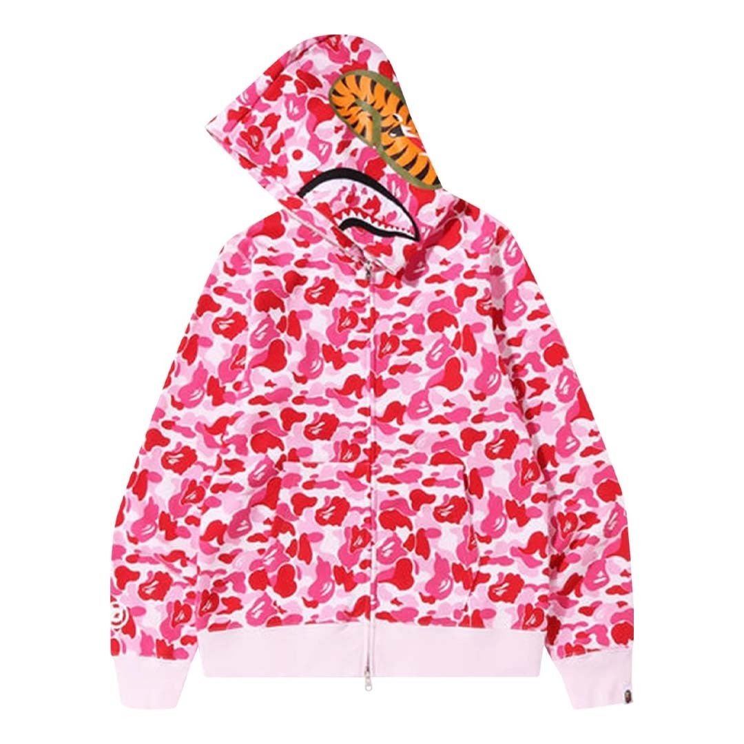 BAPE ABC Camo Shark Full Zip Hoodie 'Pink'