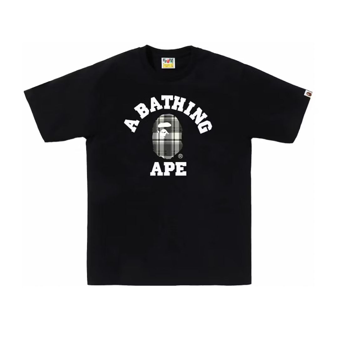 BAPE Check College Tee Black