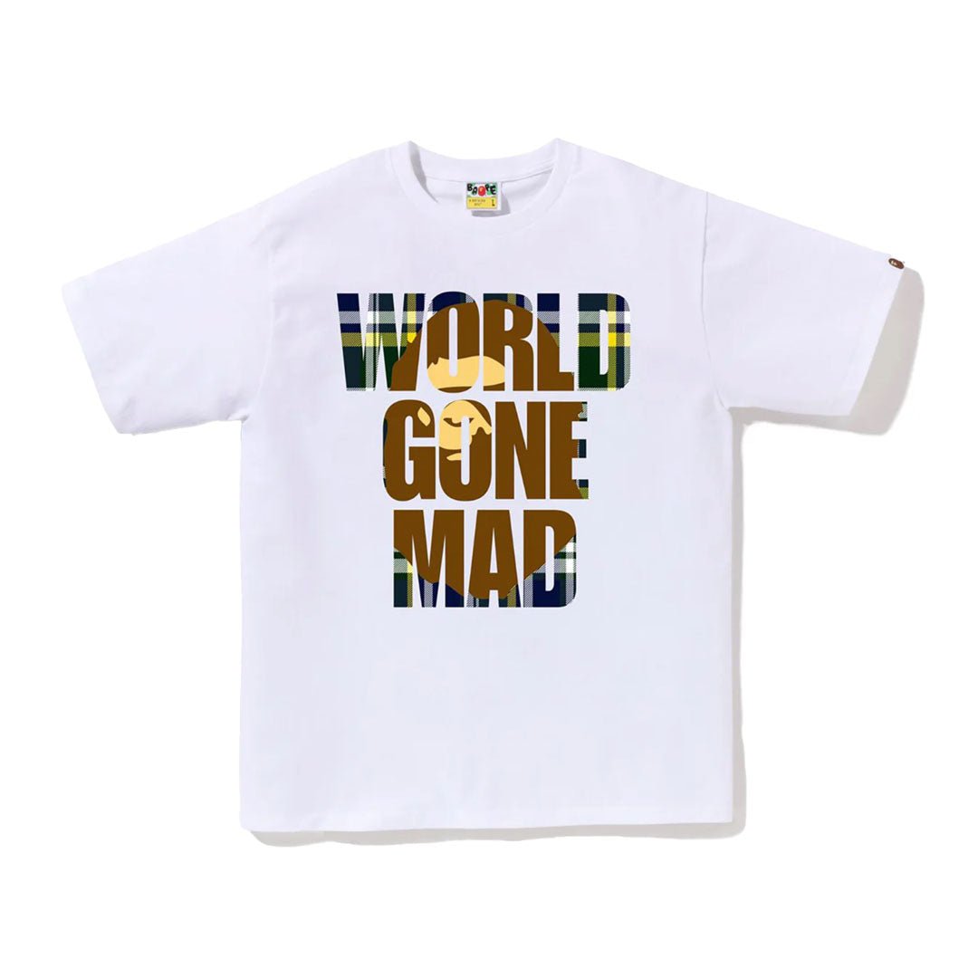 BAPE Check World Gone Mad White Tee