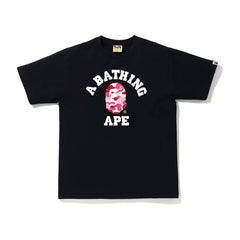 BAPE College Camo Black Pink Tee