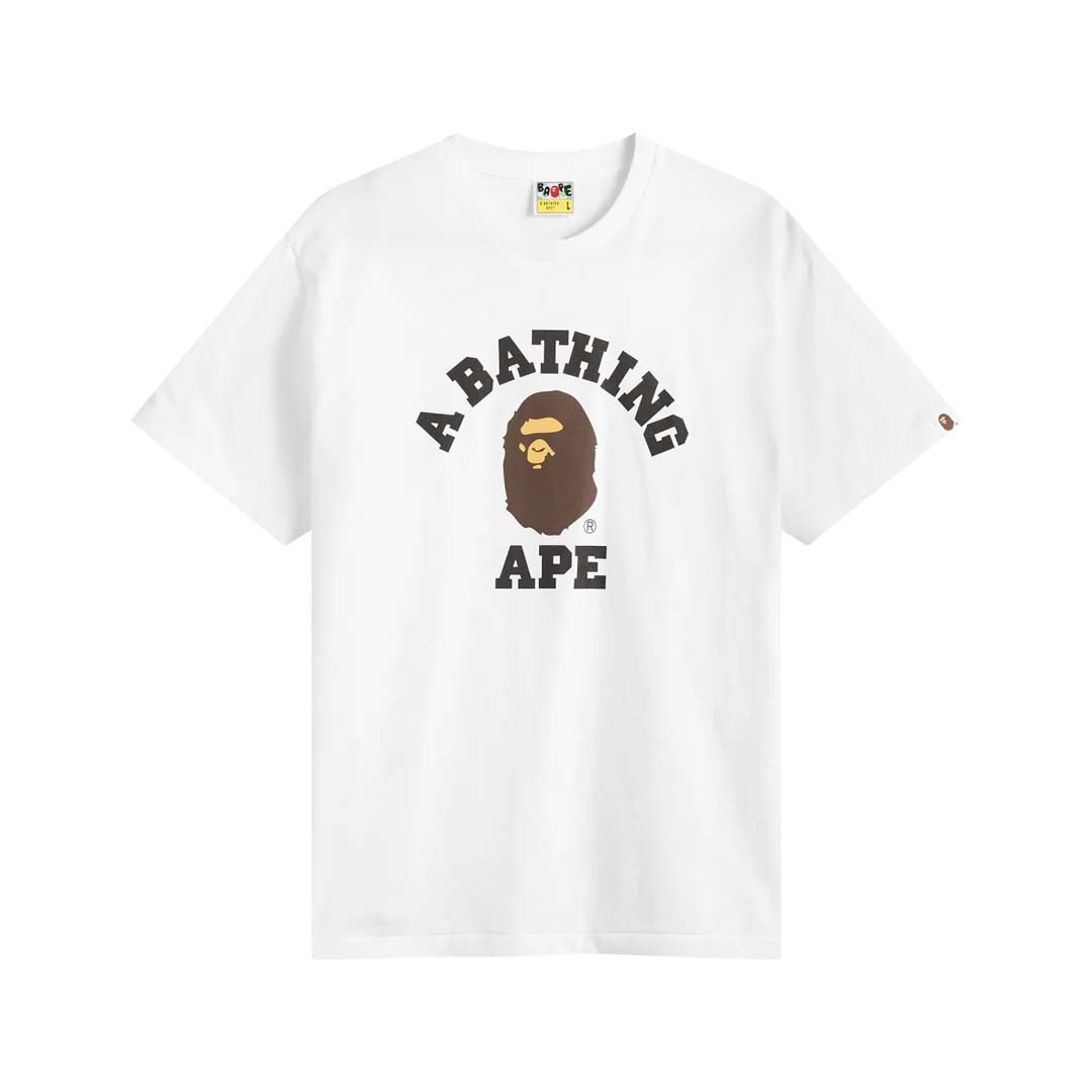 Bape College White Brown Tee