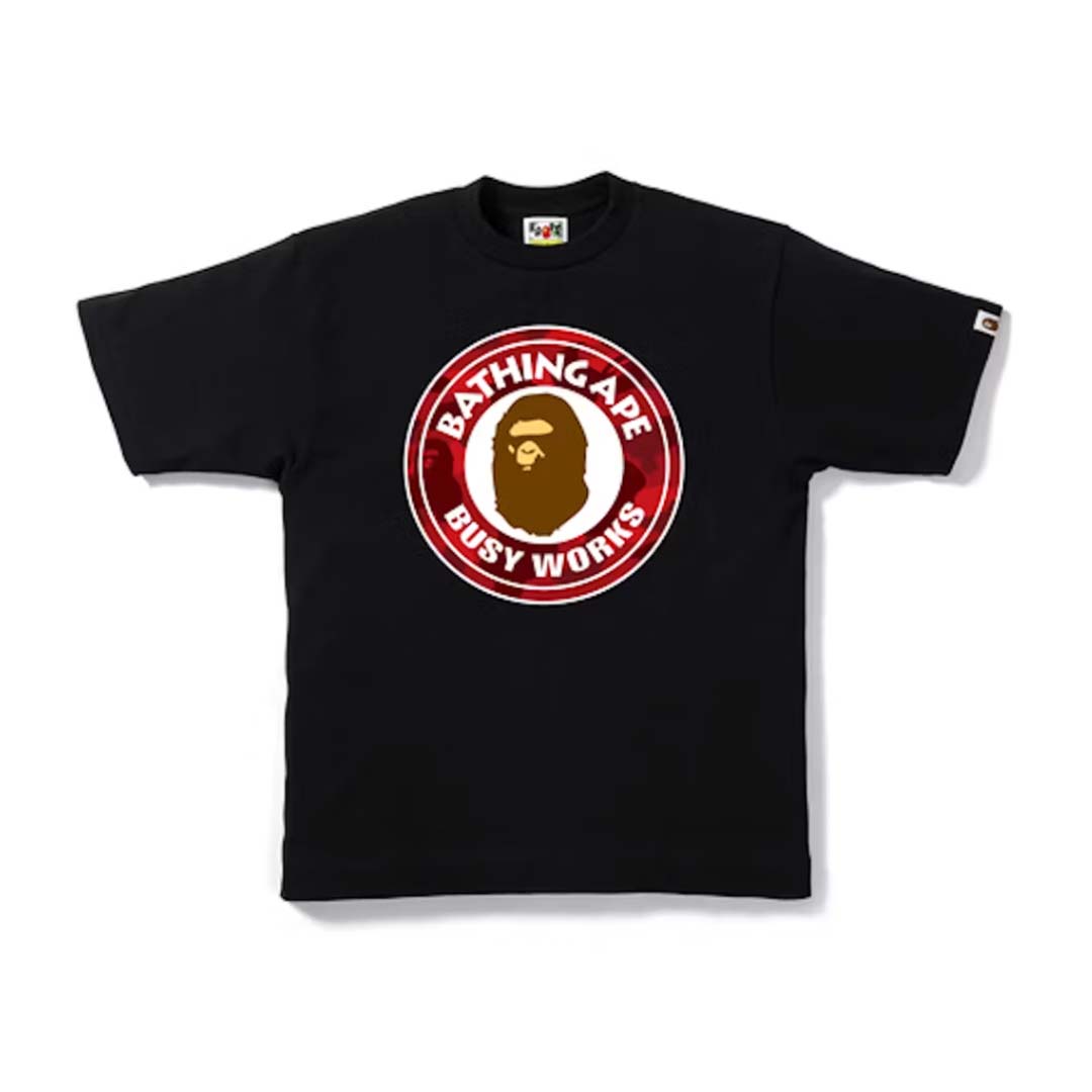 Bape Color Camo Busy Works Black Red Tee