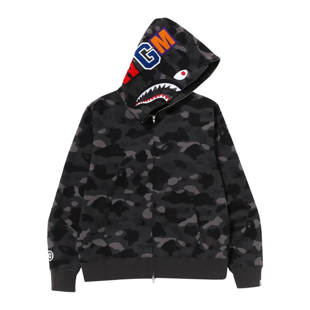 BAPE Color Camo Shark Full Zip Hoodie 'Grey/Black'