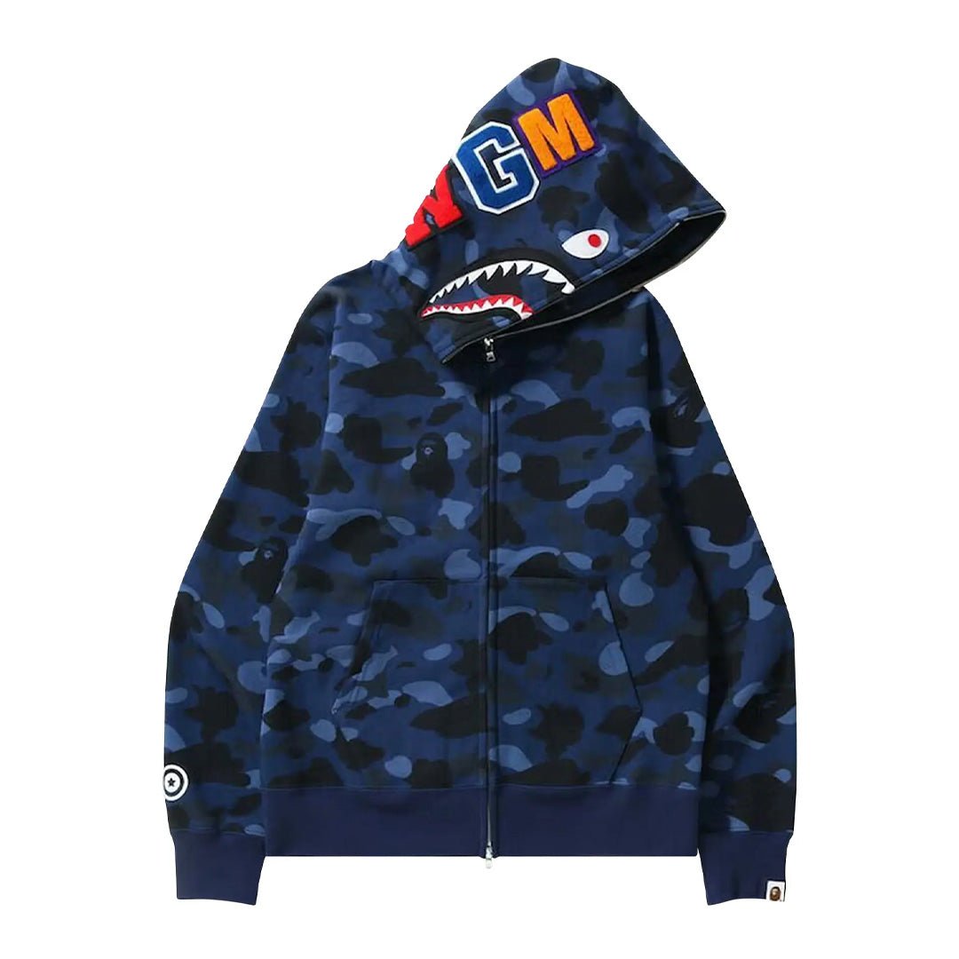 BAPE Color Camo Shark Full Zip Hoodie 'Navy'