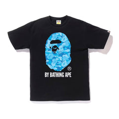 BAPE Fire Camo By Bathing Tee Black Blue