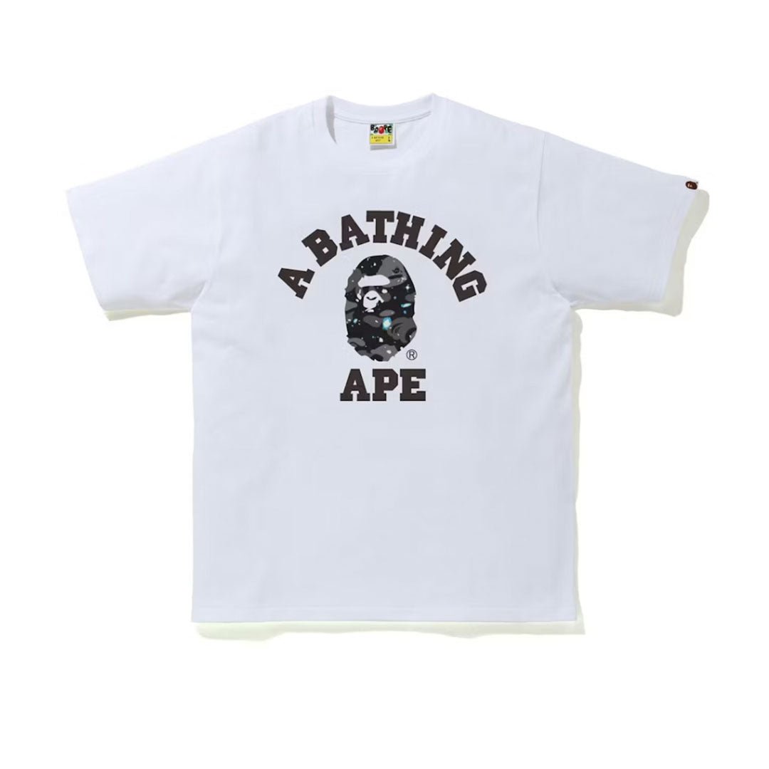 BAPE Space Camo Print College Tee White