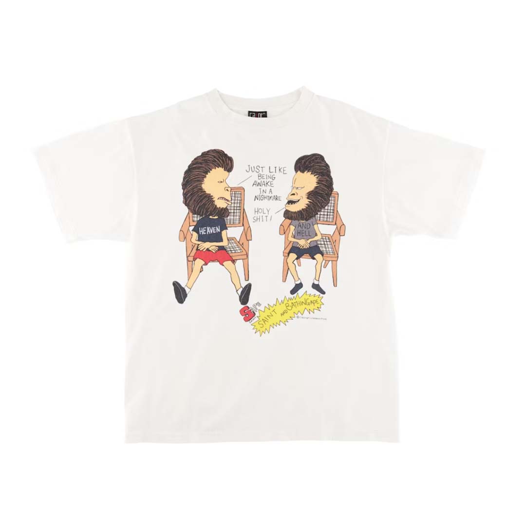 BAPE x Saint Mxxxxxx Heaven and Hell Tee Vintage White