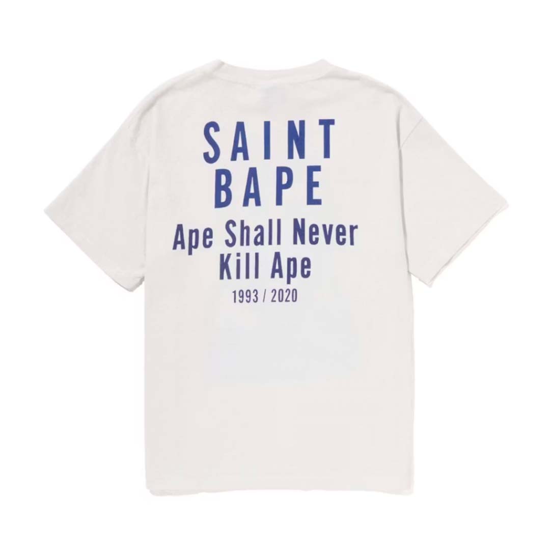 BAPE x Saint Mxxxxxx Skull Tee Vintage White