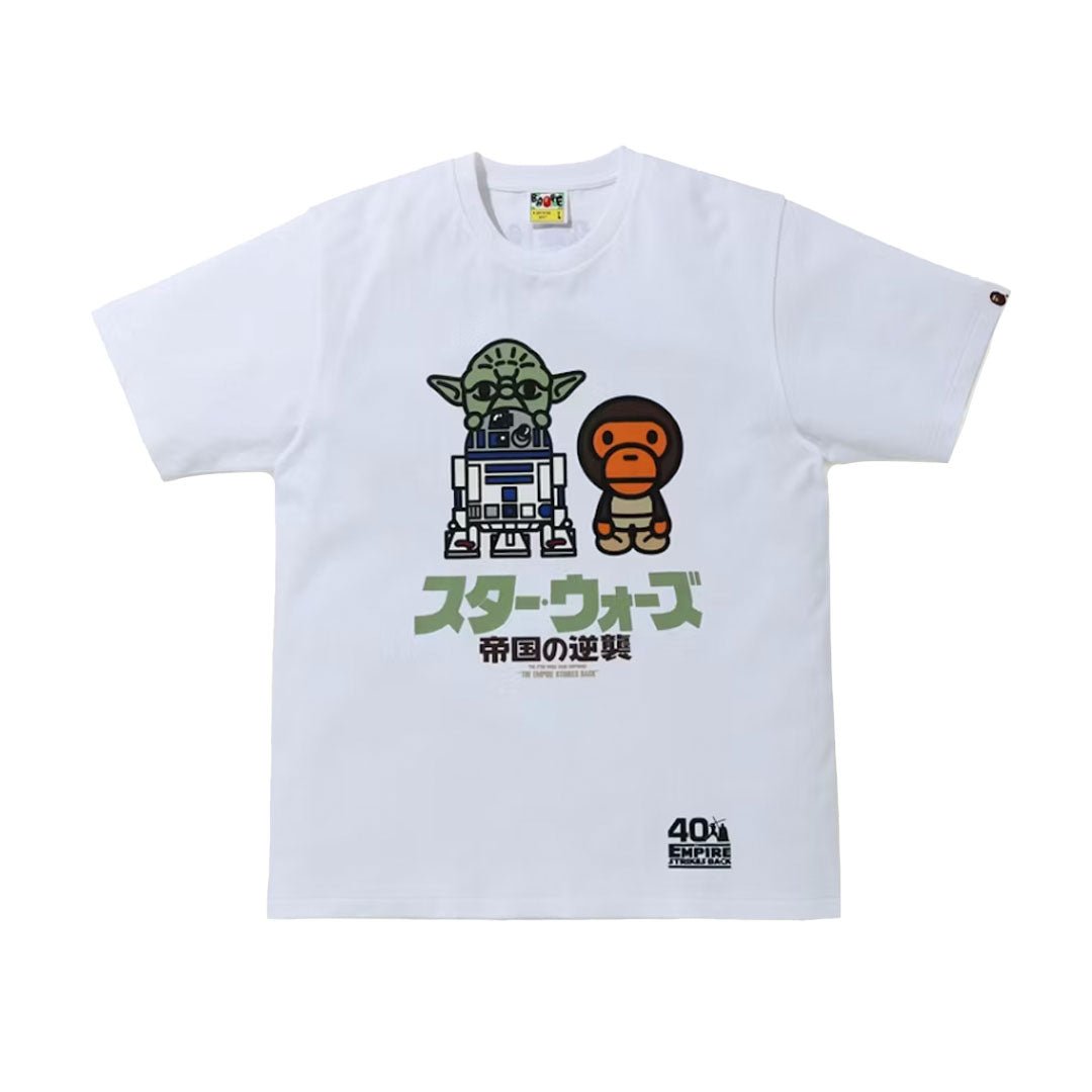 BAPE X Star Wars Baby Milo & Yoda Tee White