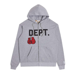Gallery Dept. Boxing Merch Zip Hoodie 'Heather Grey'